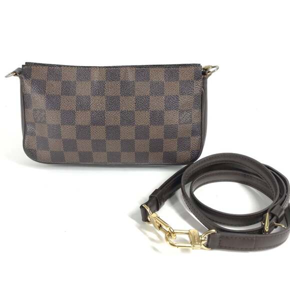 LOUIS VUITTON Authentic Brown Damier Canvas Pochette Shoulder Bag